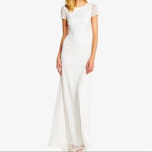 Adrianna Papell Scoop Back Sequin Gown